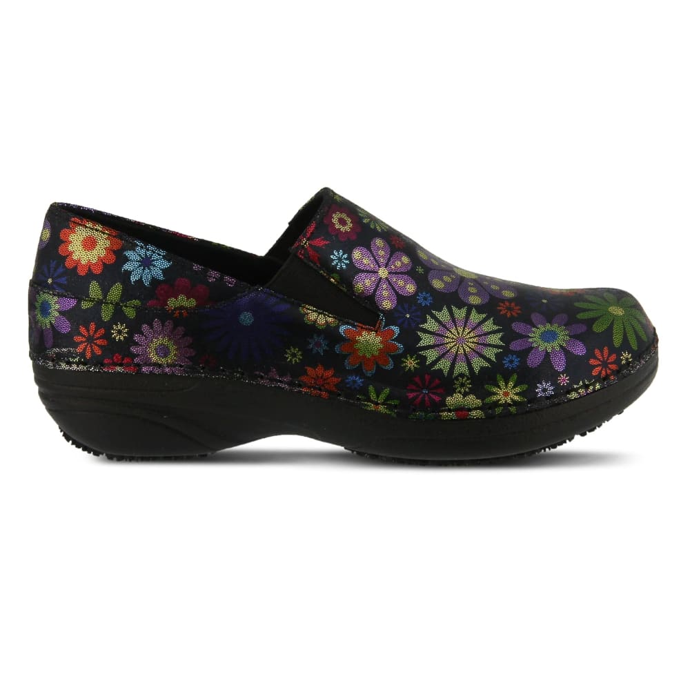 Spring Step Shoes Professional Manila Flpwr Women's Black Multi Slip On Shoes Shoes by Spring Step Shoes – Don't Panic Shoes