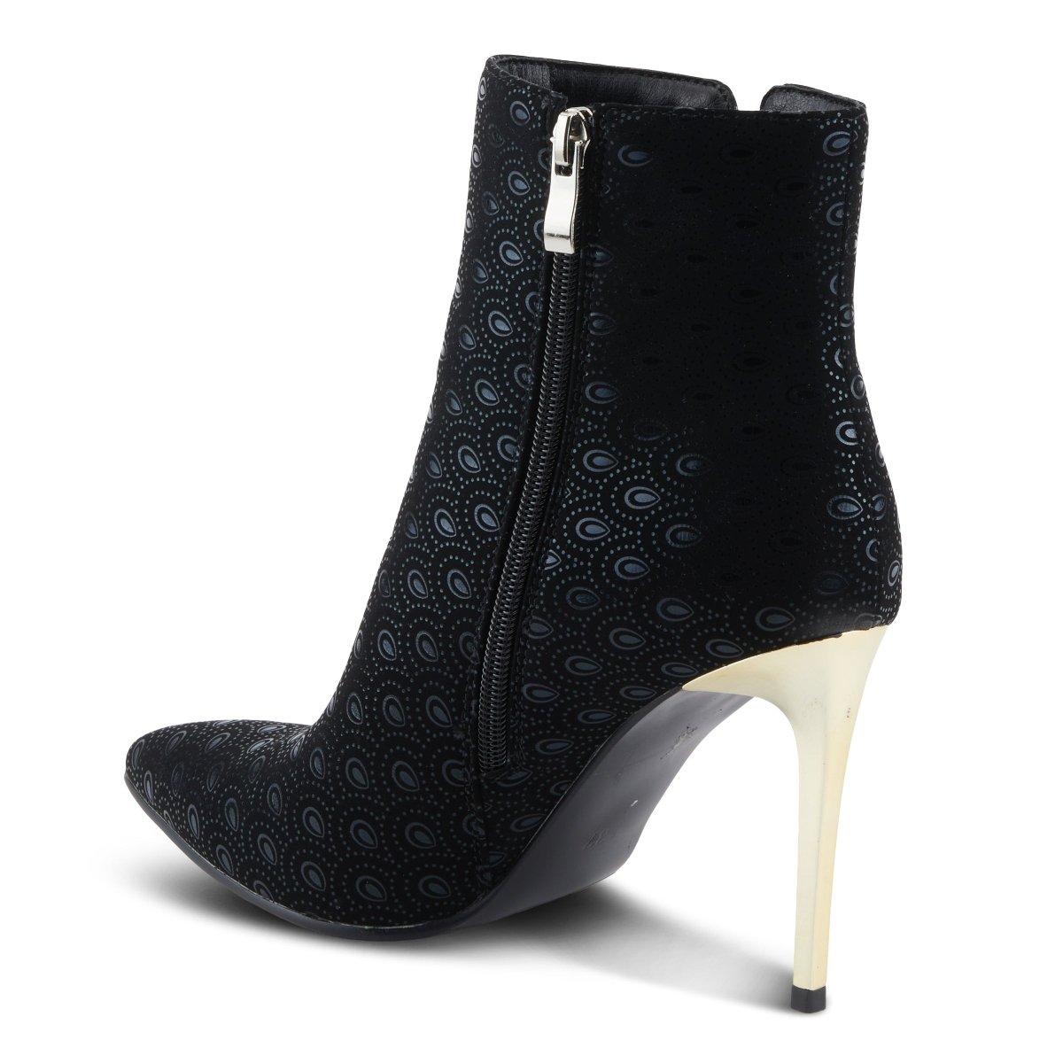 Spring Step Shoes Sping Step Shoes Azura Luminous Women's Black Suede Peacock Inspired Booties Dress Boots by Spring Step Shoes – Don't Panic Shoes