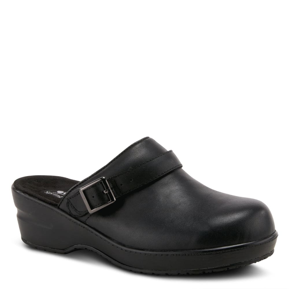 Spring Step Shoes Women's Black Leather Clogs Shoes by Spring Step Shoes – Don't Panic Shoes