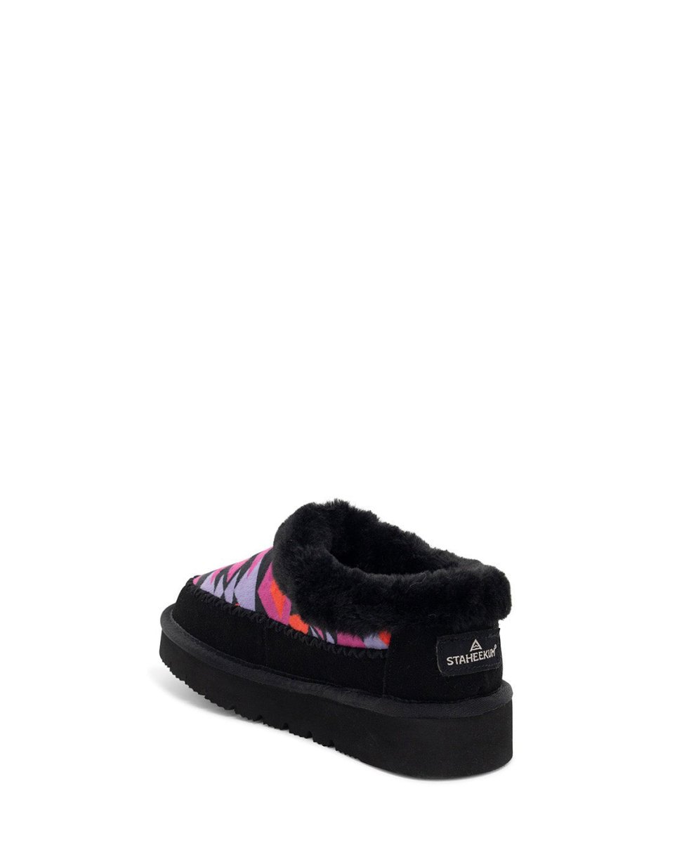 Stable Slipper Women’S Suede Vegan Fur Lining Black Staheekum Women's Slippers by Staheekum Women's – Don't Panic Shoes