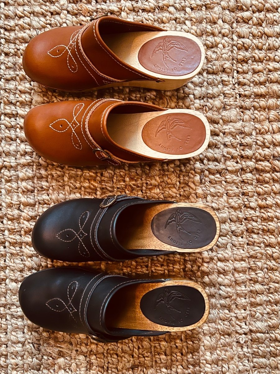 Stevie Clog Shoes by Bird Of Flight – Don't Panic Shoes
