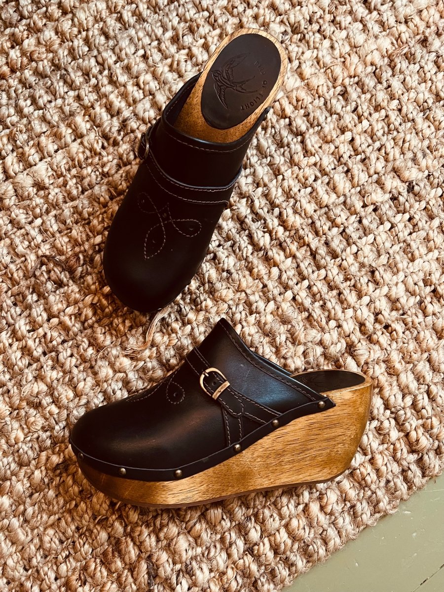 Stevie Clog Shoes by Bird Of Flight – Don't Panic Shoes