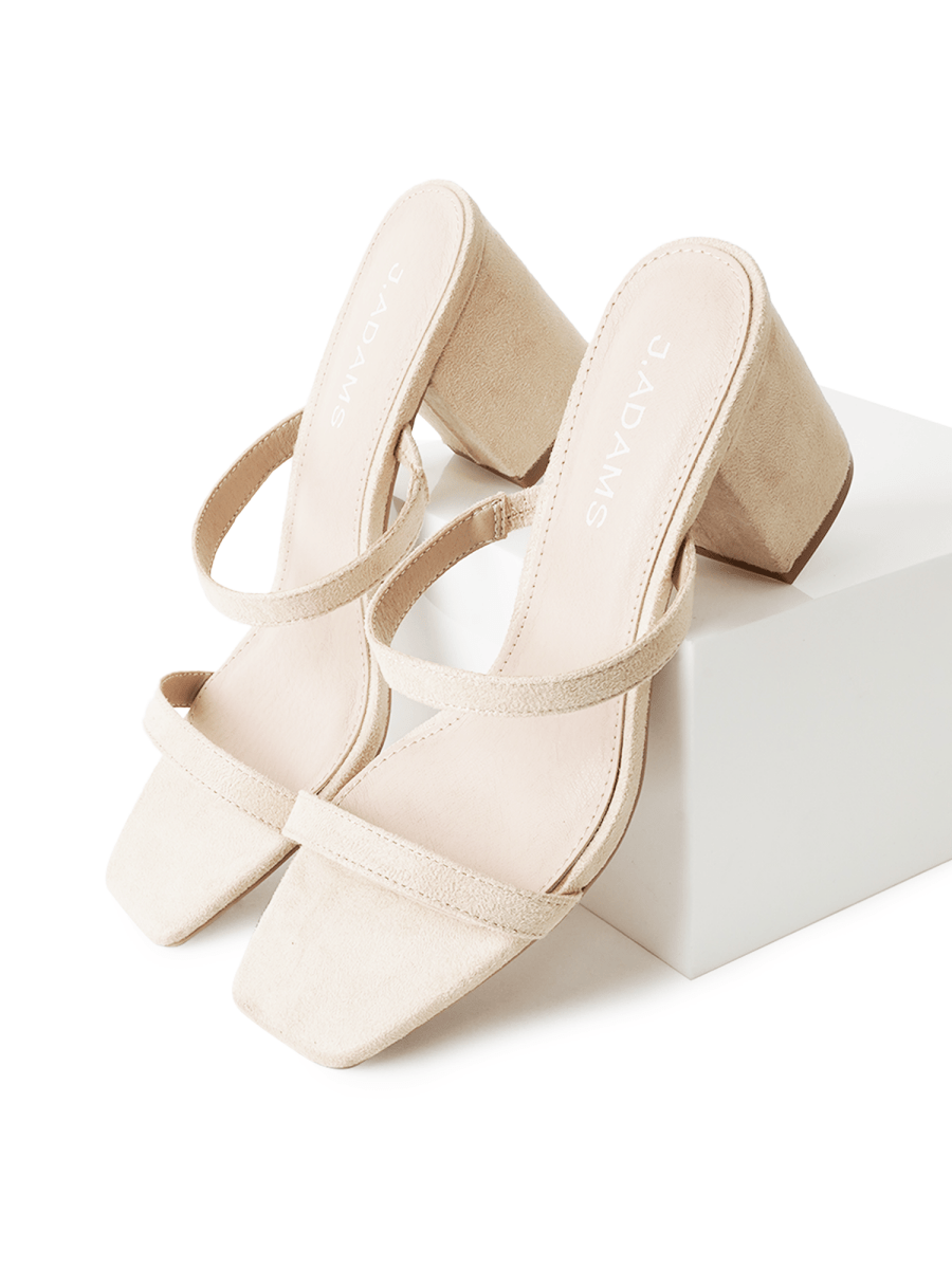 Stormi | Beige Suede Heels by J.Adams – Don't Panic Shoes