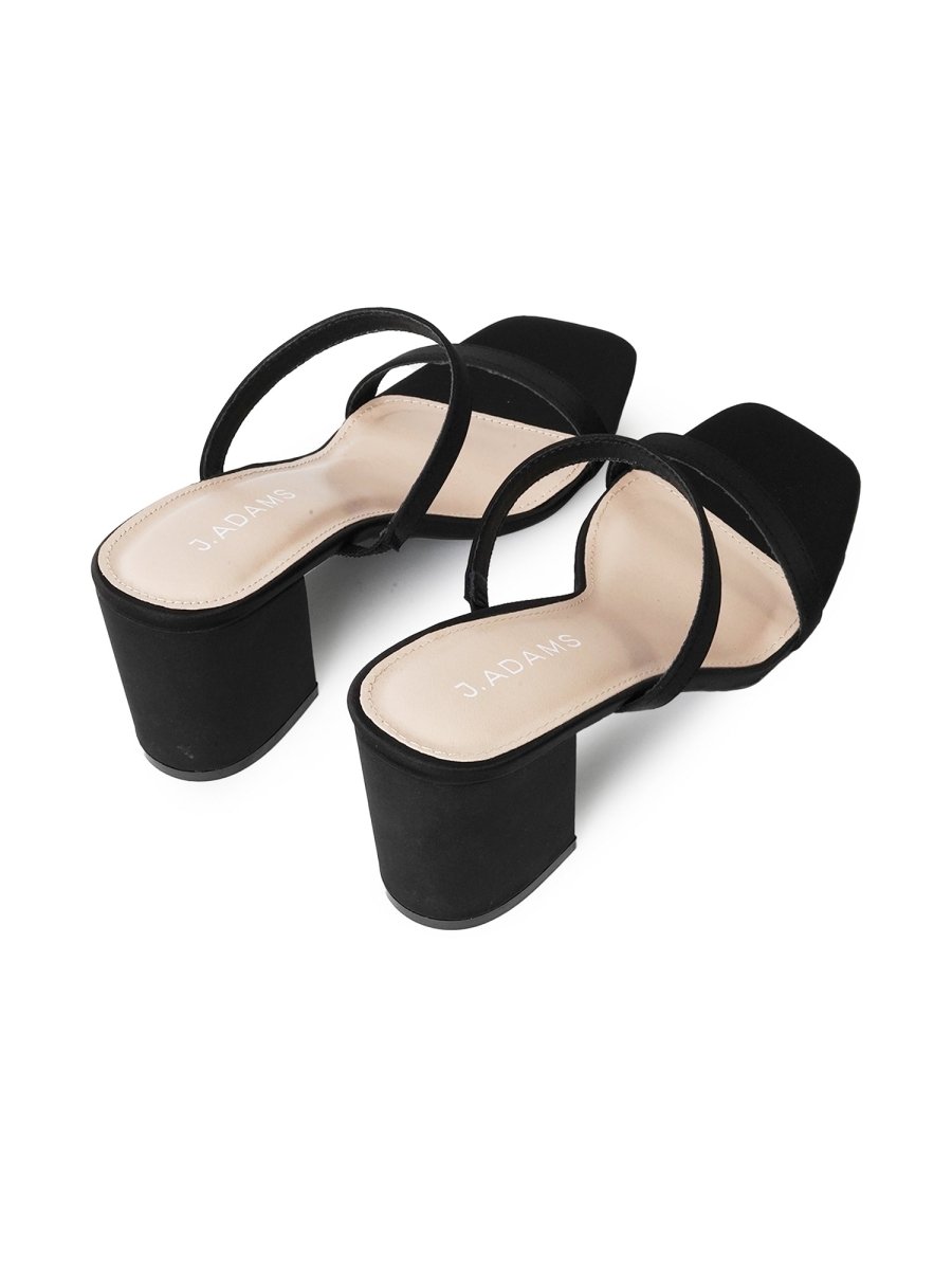 Stormi | Black Satin Heels by J.Adams – Don't Panic Shoes