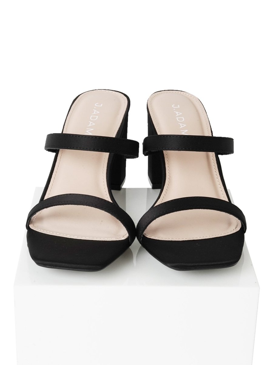 Stormi | Black Satin Heels by J.Adams – Don't Panic Shoes