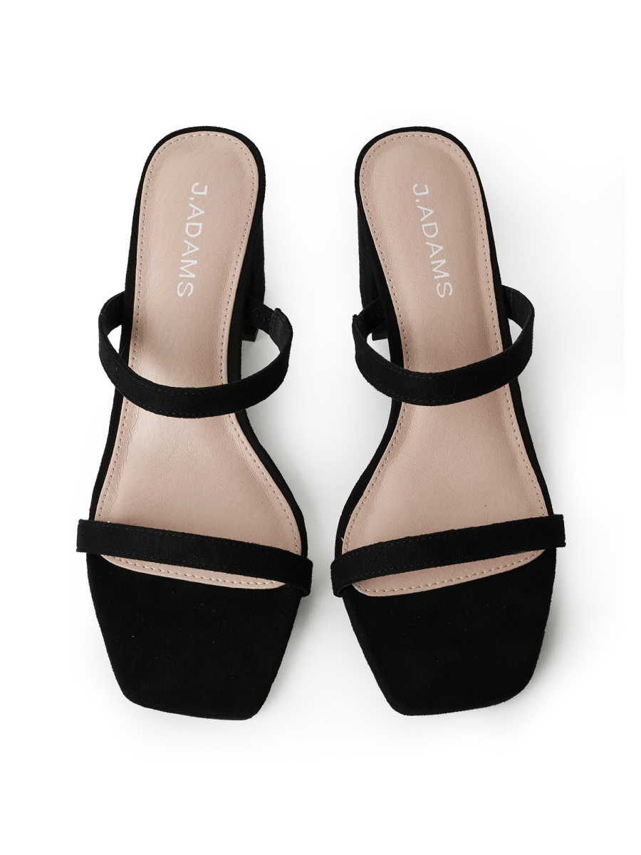 Stormi | Black Suede Heels by J.Adams – Don't Panic Shoes