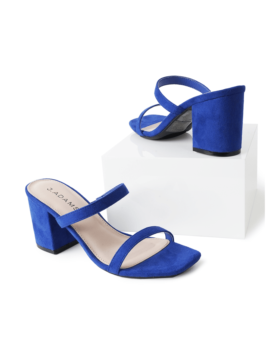 Stormi | Blue Suede Heels by J.Adams – Don't Panic Shoes