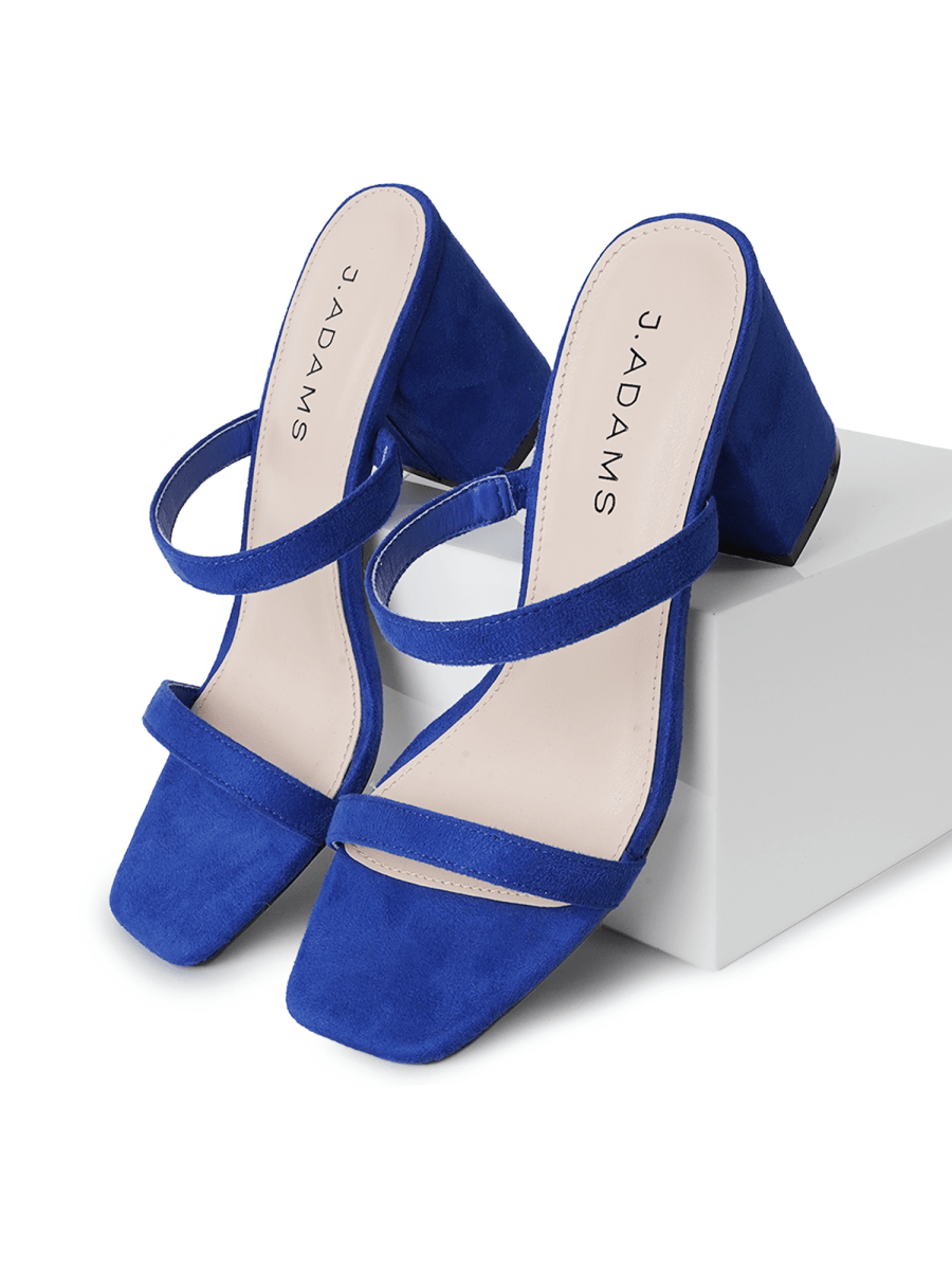 Stormi | Blue Suede Heels by J.Adams – Don't Panic Shoes