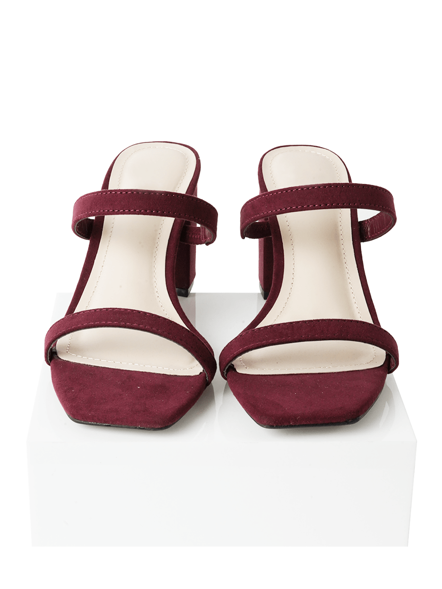 Stormi | Burgundy Suede Heels by J.Adams – Don't Panic Shoes