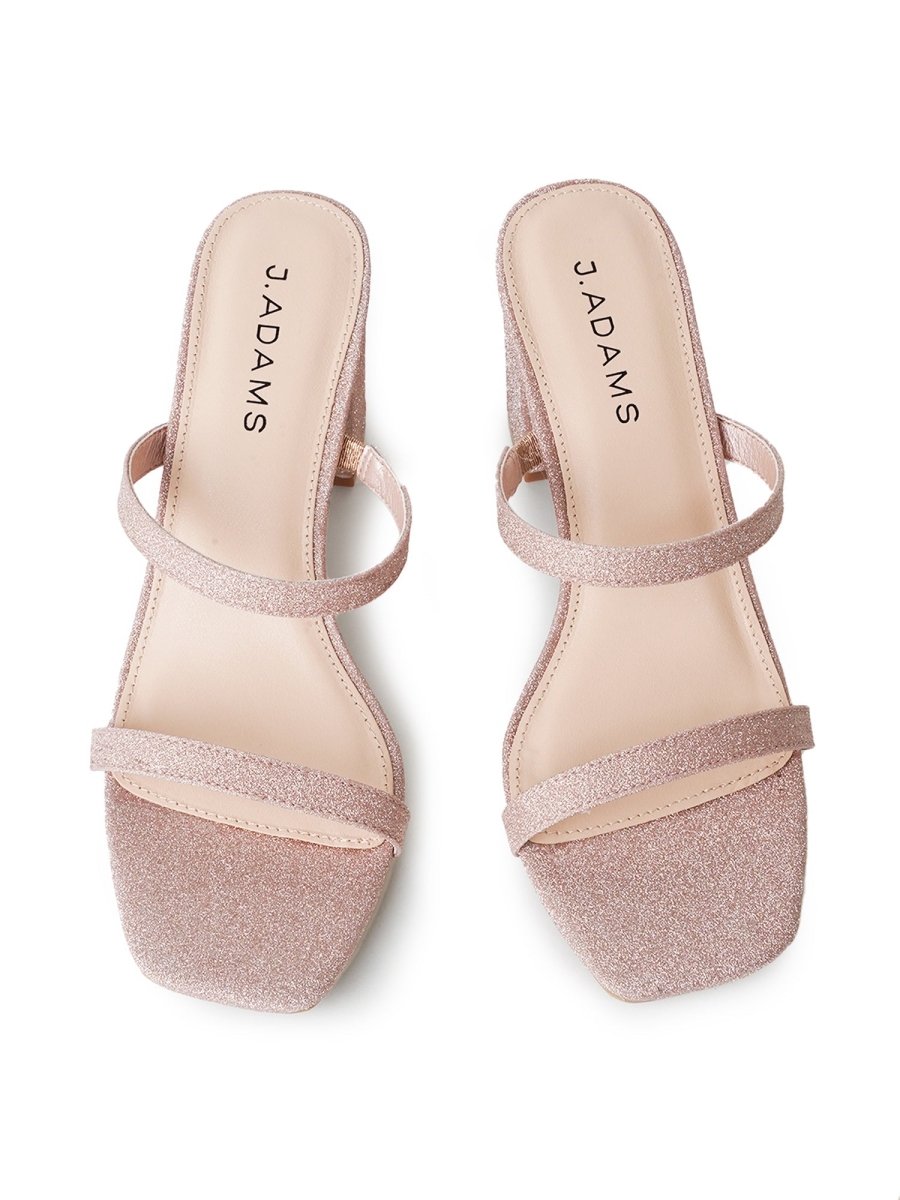Stormi | Champagne Fine Glitter Heels by J.Adams – Don't Panic Shoes