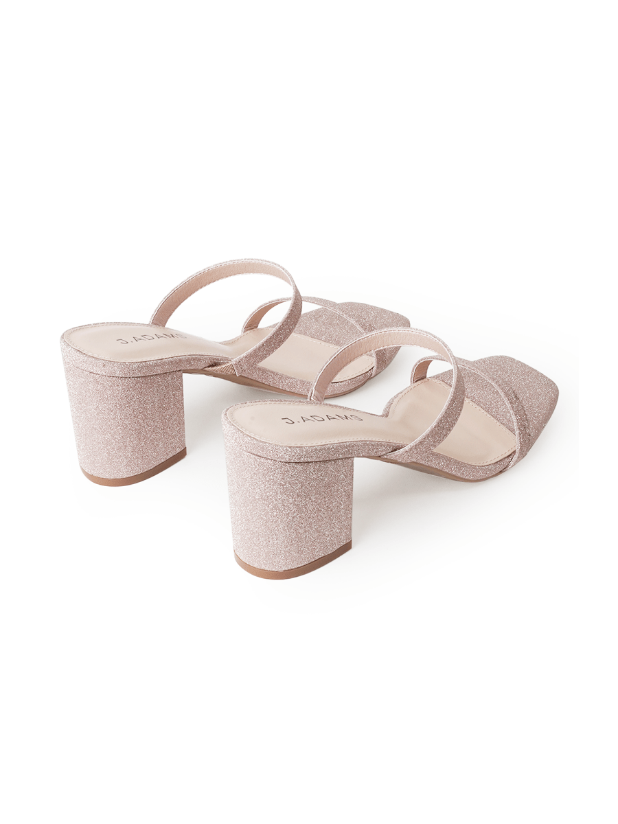 Stormi | Champagne Fine Glitter Heels by J.Adams – Don't Panic Shoes