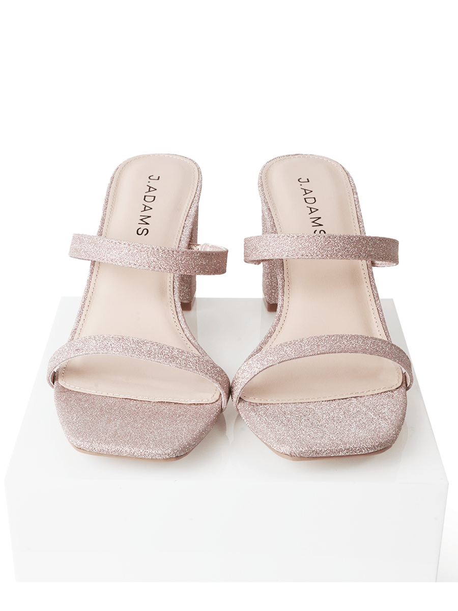 Stormi | Champagne Fine Glitter Heels by J.Adams – Don't Panic Shoes