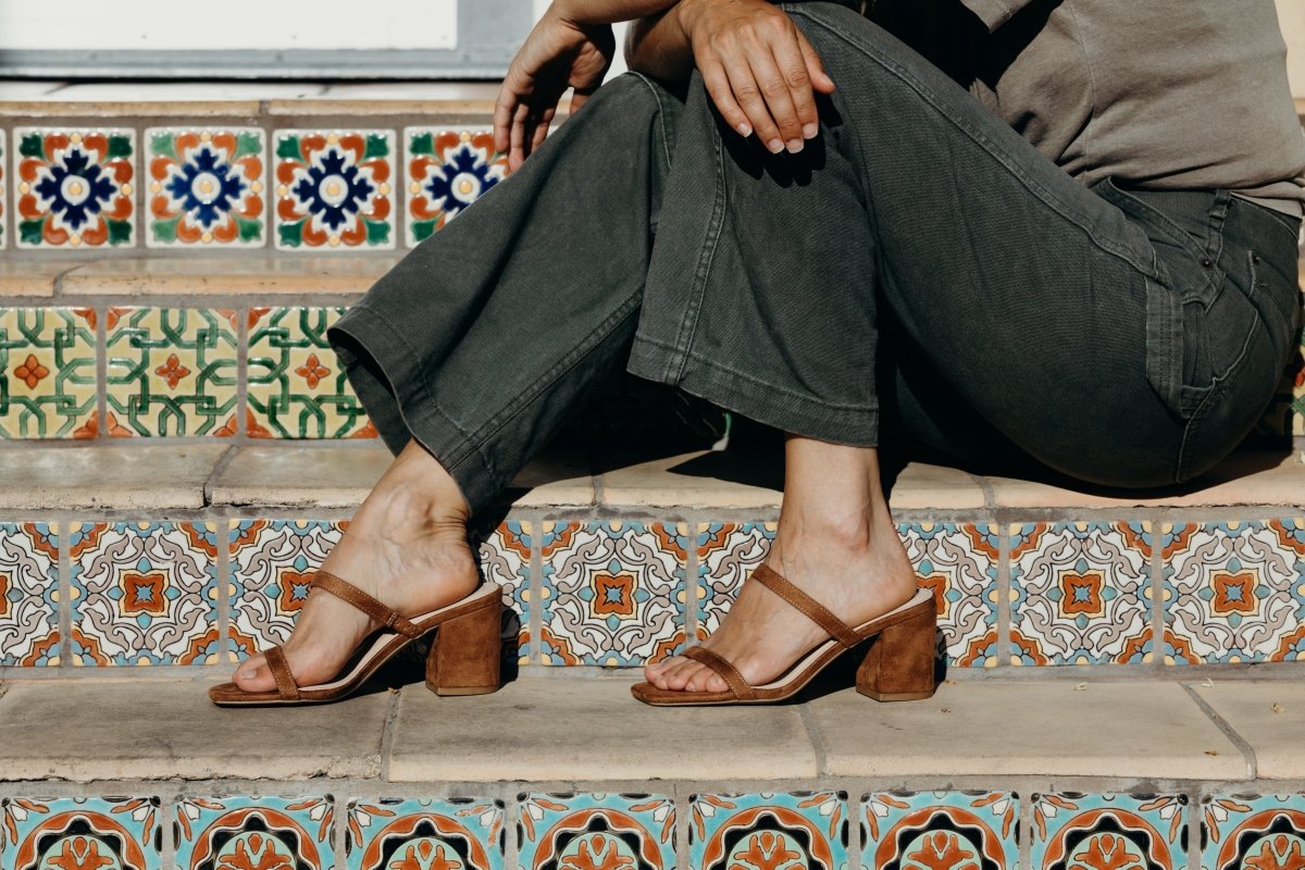 Stormi | Chestnut Suede Heels by J.Adams – Don't Panic Shoes