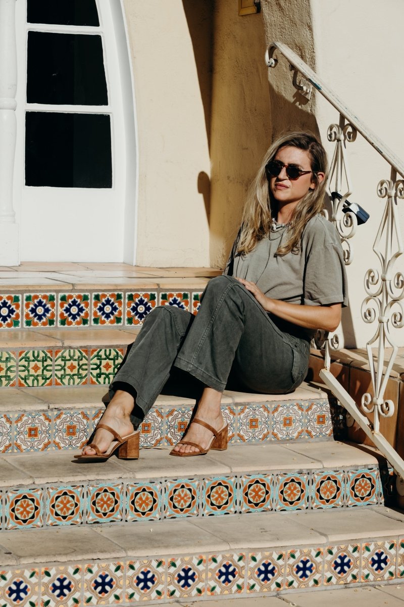 Stormi | Chestnut Suede Heels by J.Adams – Don't Panic Shoes