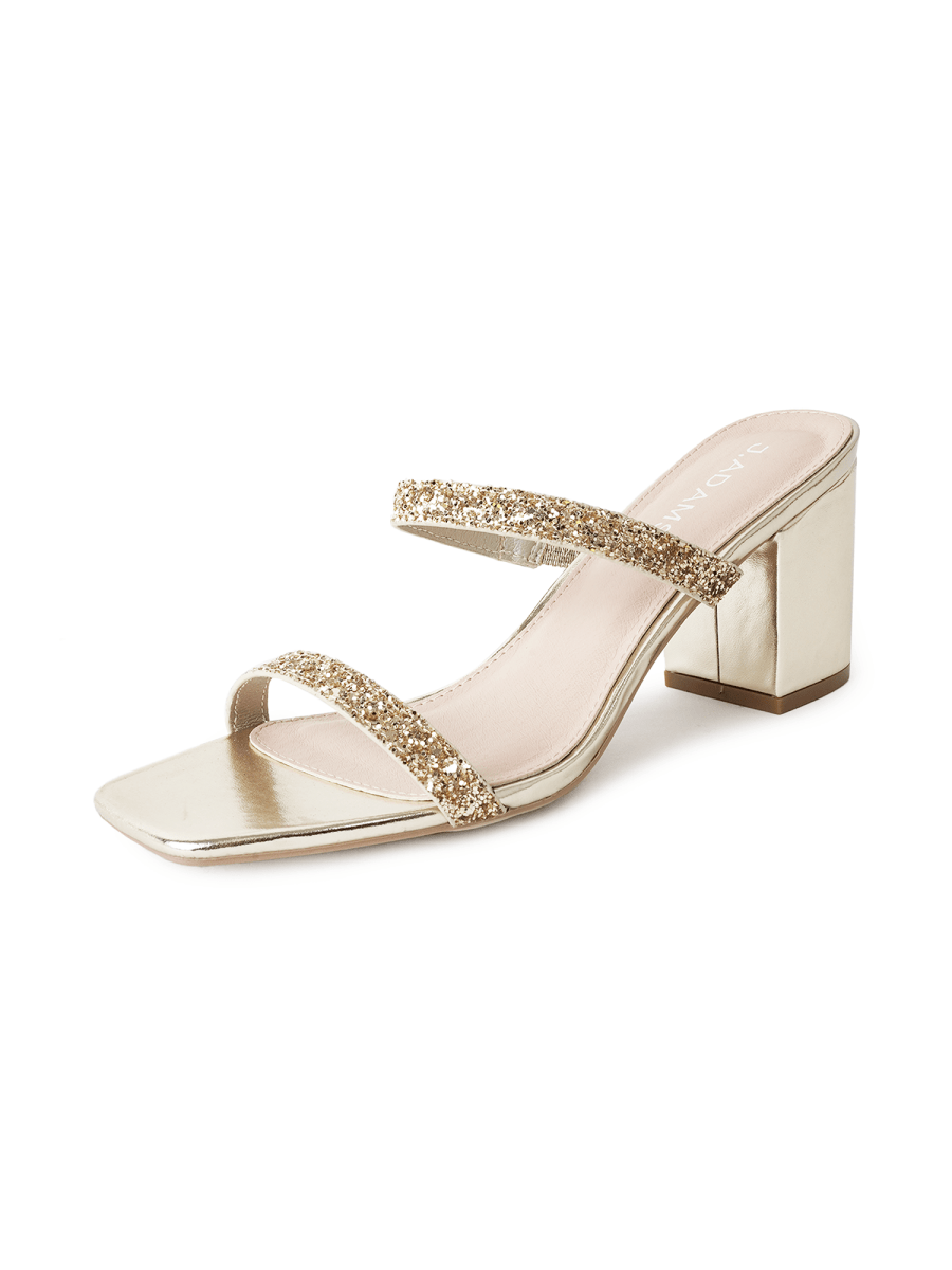 Stormi | Gold Glitter Heels by J.Adams – Don't Panic Shoes