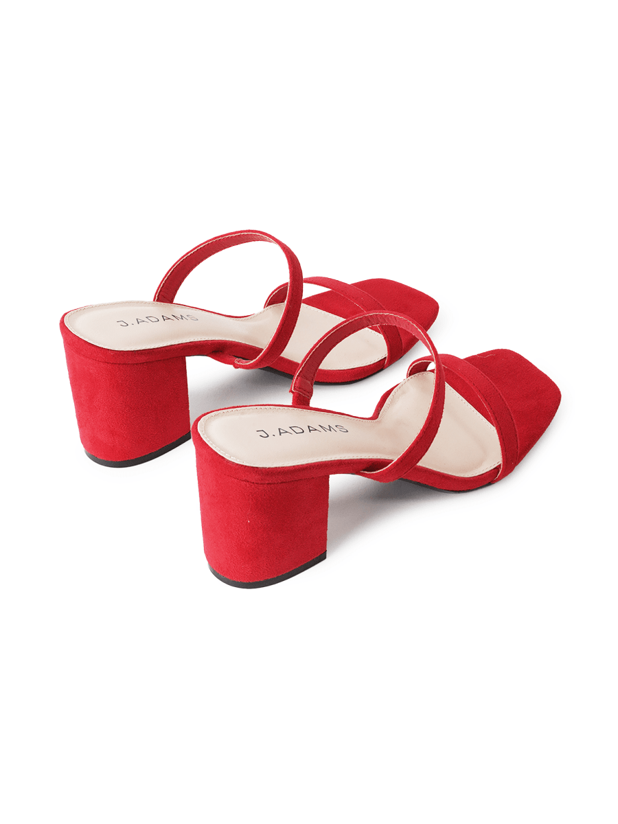 Stormi | Red Suede Heels by J.Adams – Don't Panic Shoes