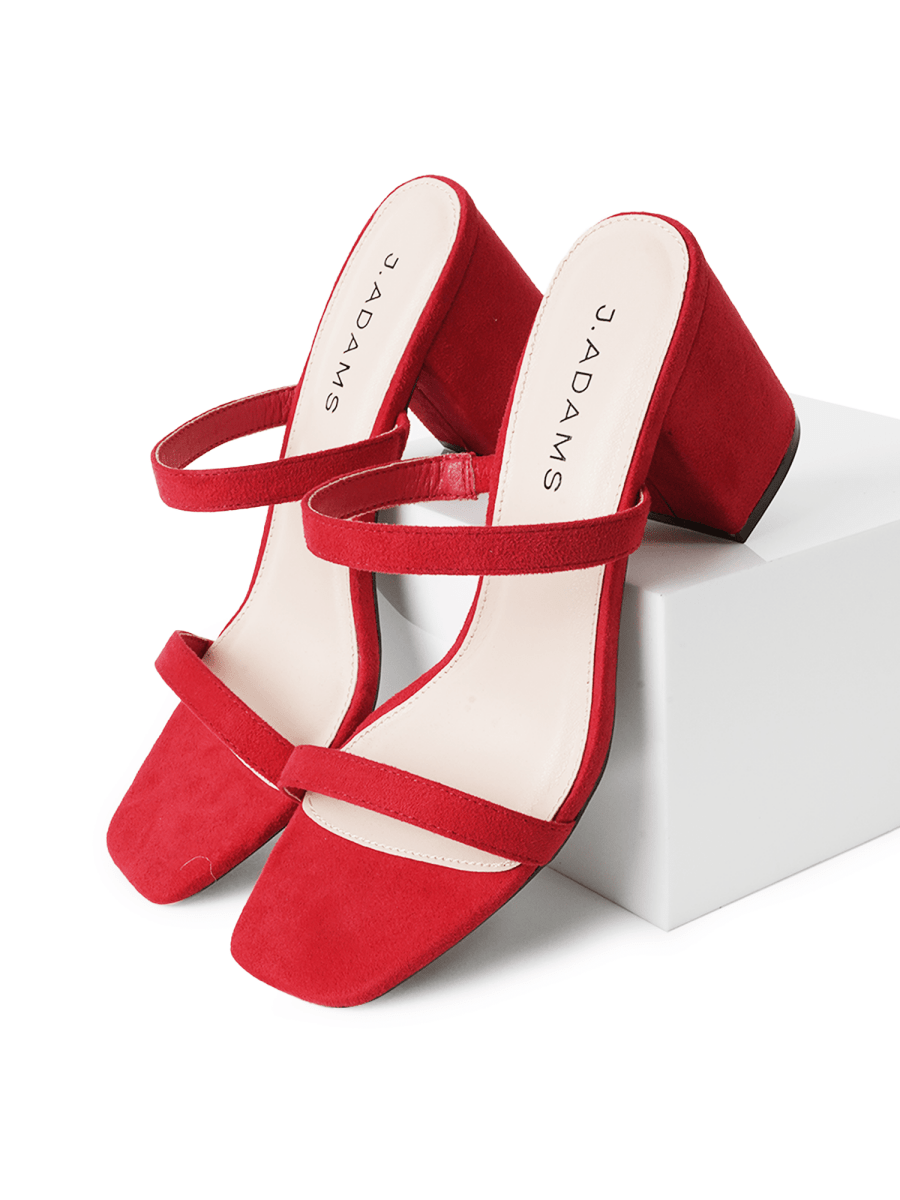 Stormi | Red Suede Heels by J.Adams – Don't Panic Shoes