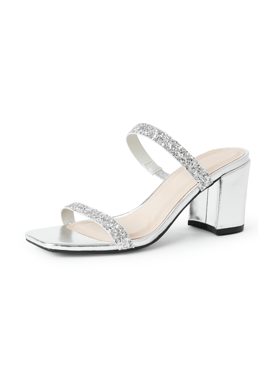 Stormi | Silver Glitter Heels by J.Adams – Don't Panic Shoes