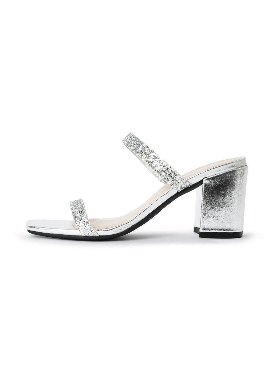 Stormi | Silver Glitter Heels by J.Adams – Don't Panic Shoes