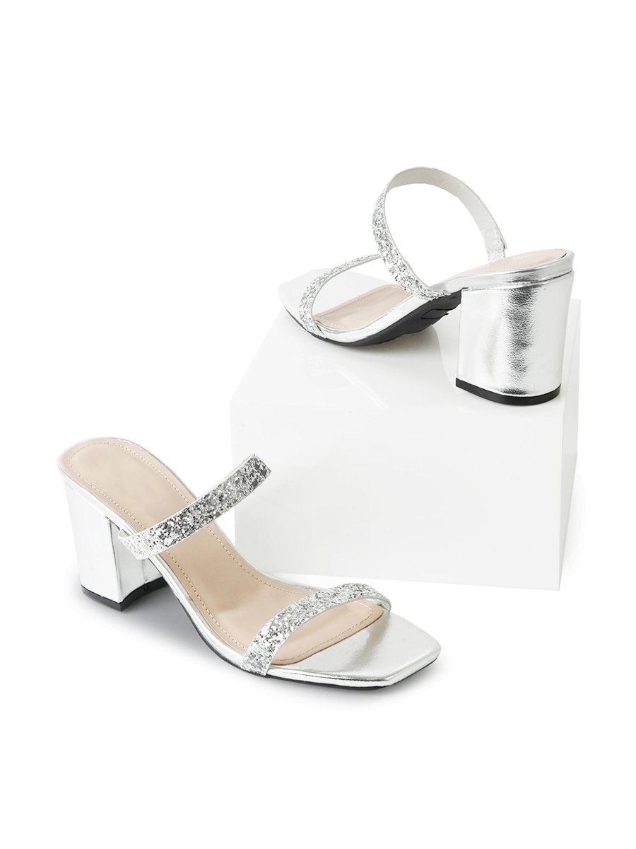 Stormi | Silver Glitter Heels by J.Adams – Don't Panic Shoes