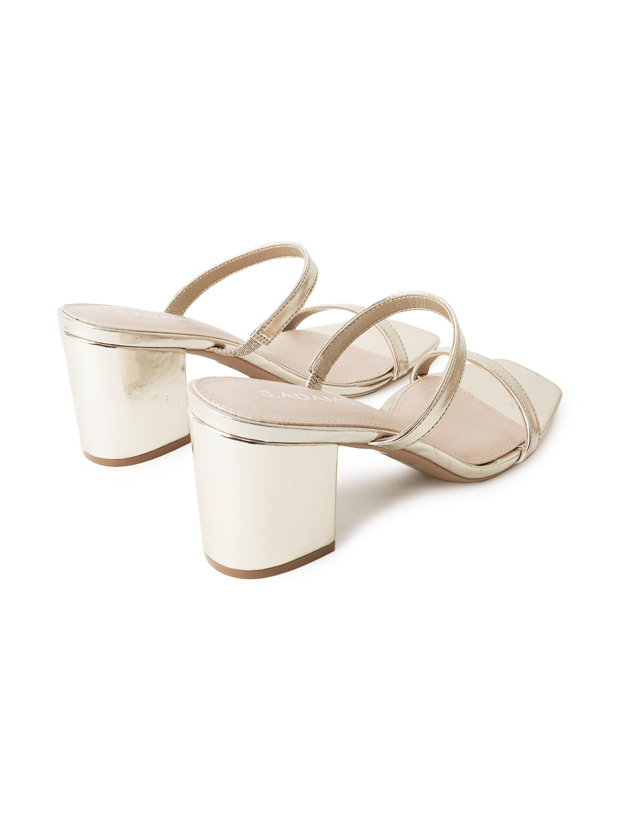 Stormi | White Gold Heels by J.Adams – Don't Panic Shoes
