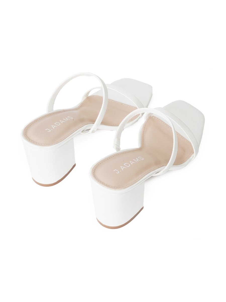 Stormi | White Satin Heels by J.Adams – Don't Panic Shoes