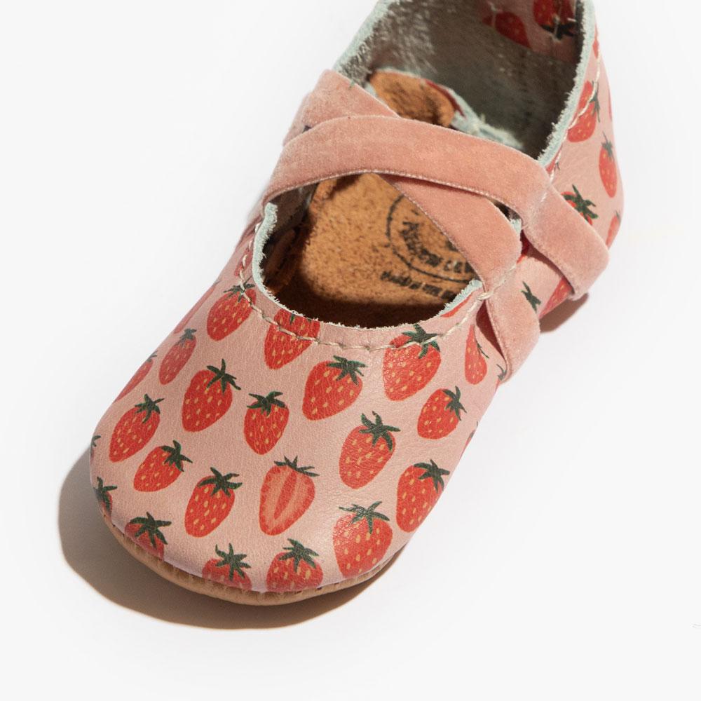 Strawberry Fields Ballet Slipper Baby Shoe Ballet Slipper by Freshly Picked – Don't Panic Shoes