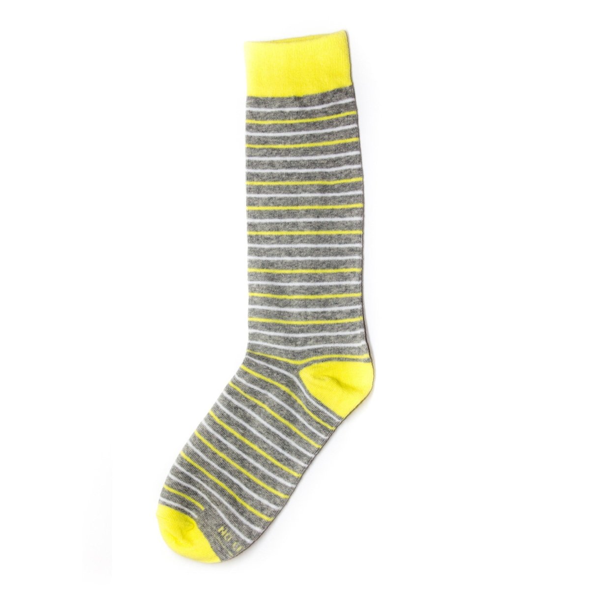 Striped Yellow Grey Dress Socks Summer Wedding Outfit Accent Comfortable Breathable Socks by No Cold Feet – Don't Panic Shoes