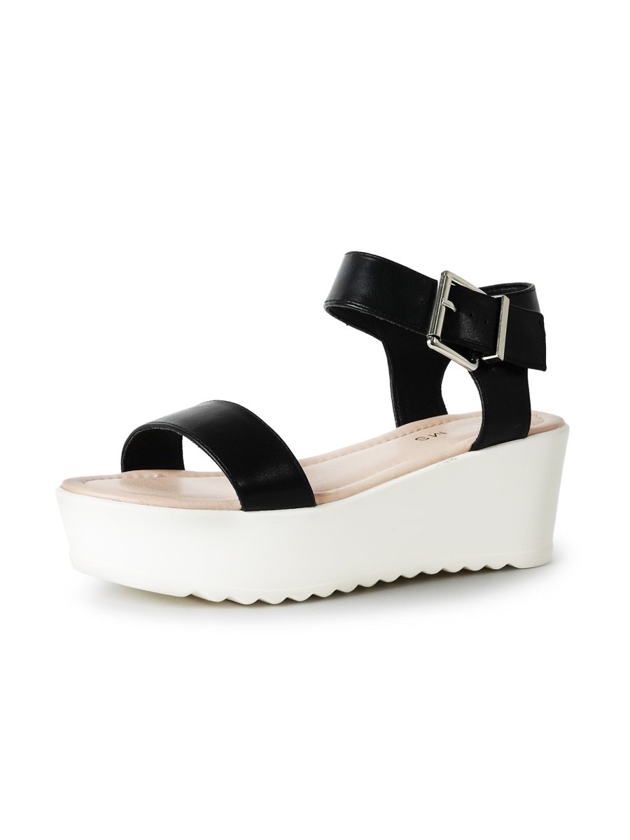 Surf | Black/White Sandals by J.Adams – Don't Panic Shoes