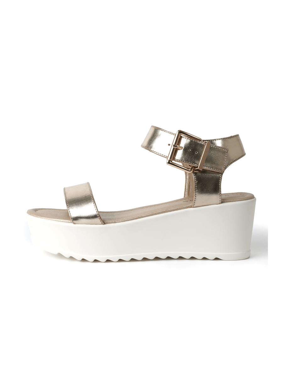 Surf | White Gold Sandals by J.Adams – Don't Panic Shoes