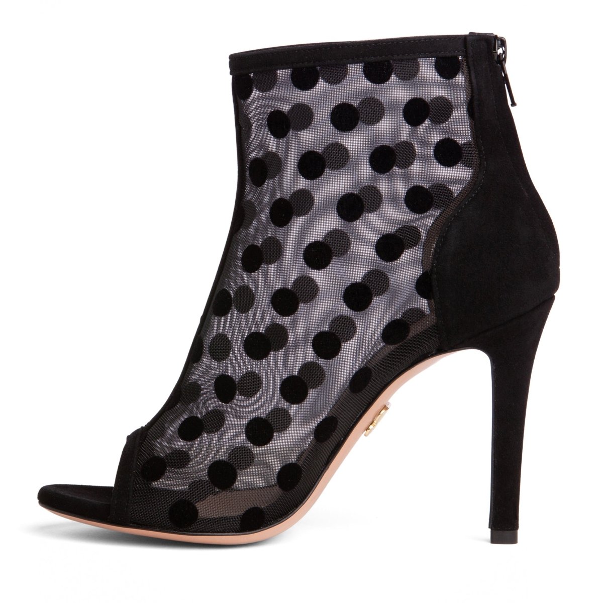 Tatiana Women’S Suede Mesh Polka Dot Stiletto Bootie Bootie by Beautiisoles – Don't Panic Shoes