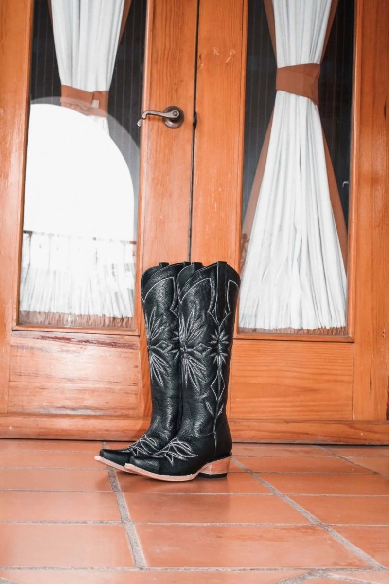 The Lorraine Knee - High Leather Boots – Black Full Grain by Stiefeld Boots – Don't Panic Shoes