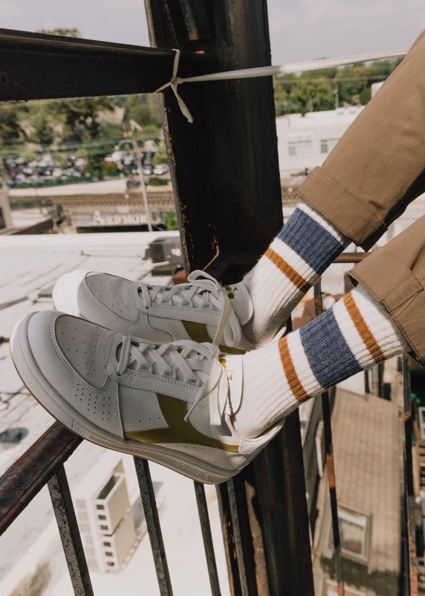 The Merino Retro Stripe Socks by American Trench – Don't Panic Shoes