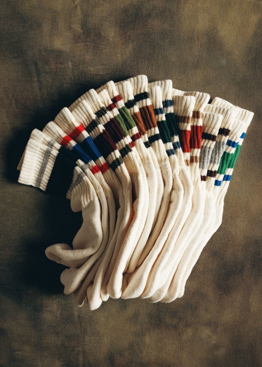 The Retro Stripe Socks by American Trench – Don't Panic Shoes