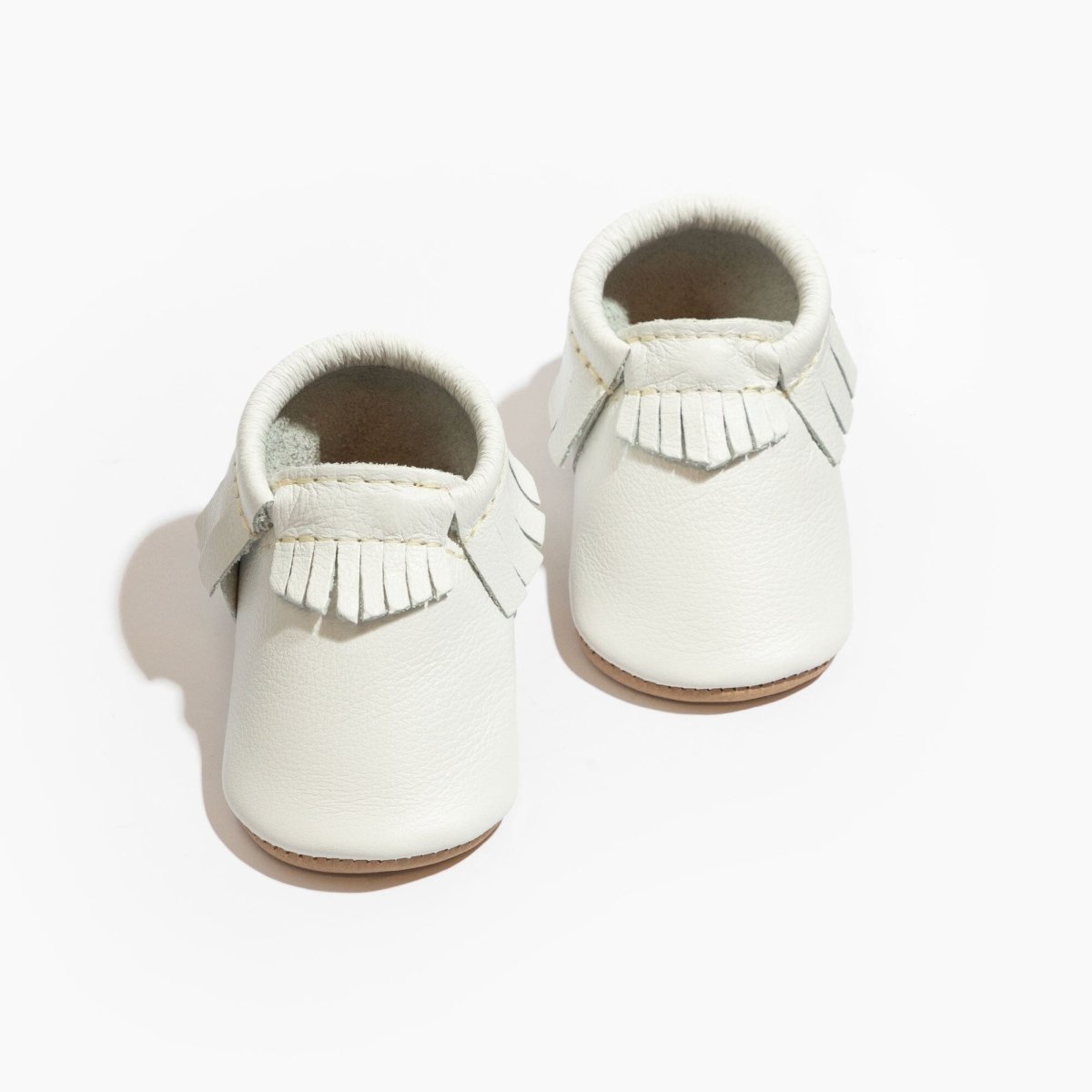 Toasted Bright White Moccasin Baby Shoe Moccasin by Freshly Picked – Don't Panic Shoes