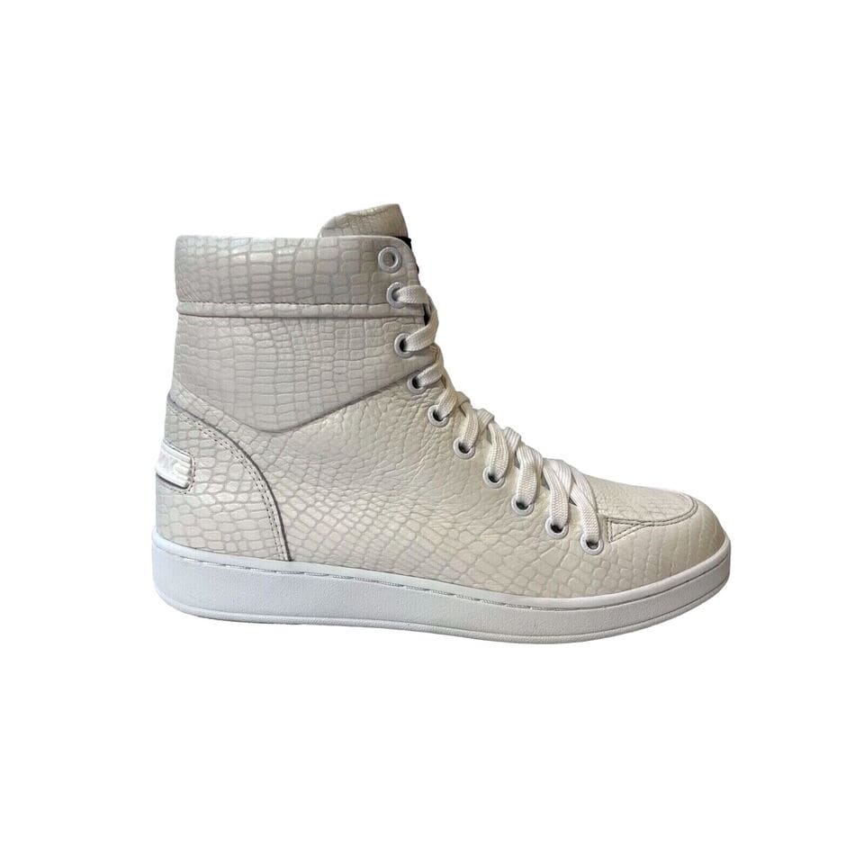 Travel Fox 900 Series Men's White Embossed Snake Leather High Top Sneakers 916101 007 Shoes by Travel Fox – Don't Panic Shoes