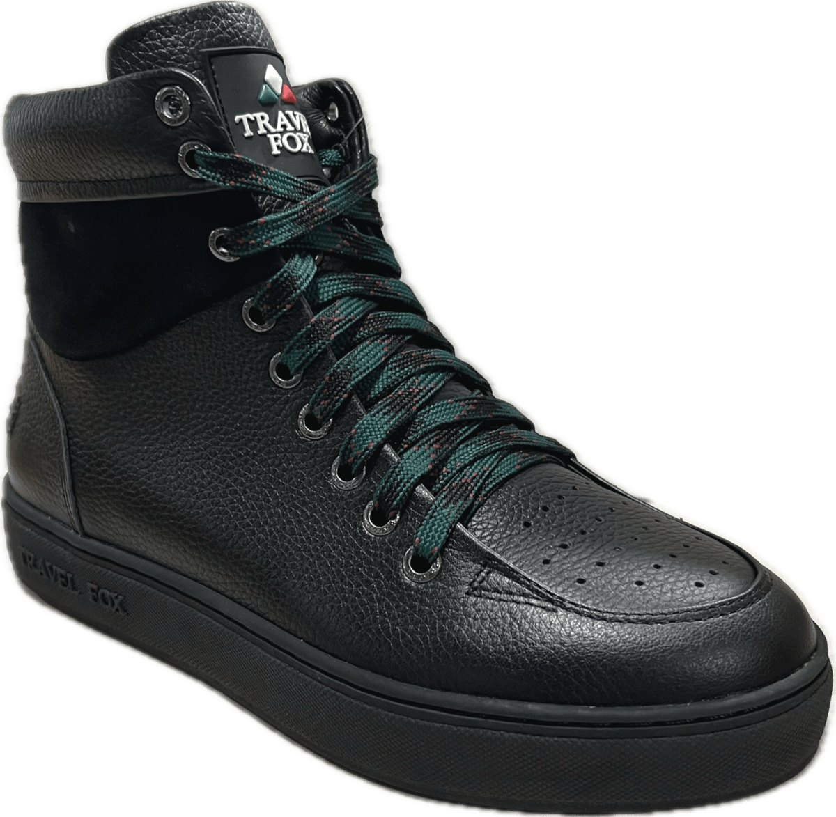 Travel Fox 900's High Top Sneakers Men's Black Leather 915620 - 101 Shoes by Travel Fox – Don't Panic Shoes