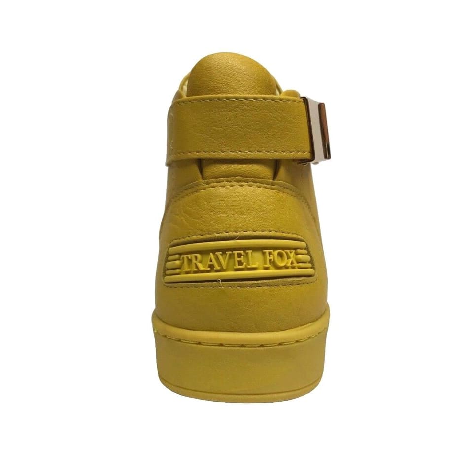 Travel Fox Men's Yellow Nappa Leather High Top Sneakers 915601 11 Shoes by Travel Fox – Don't Panic Shoes