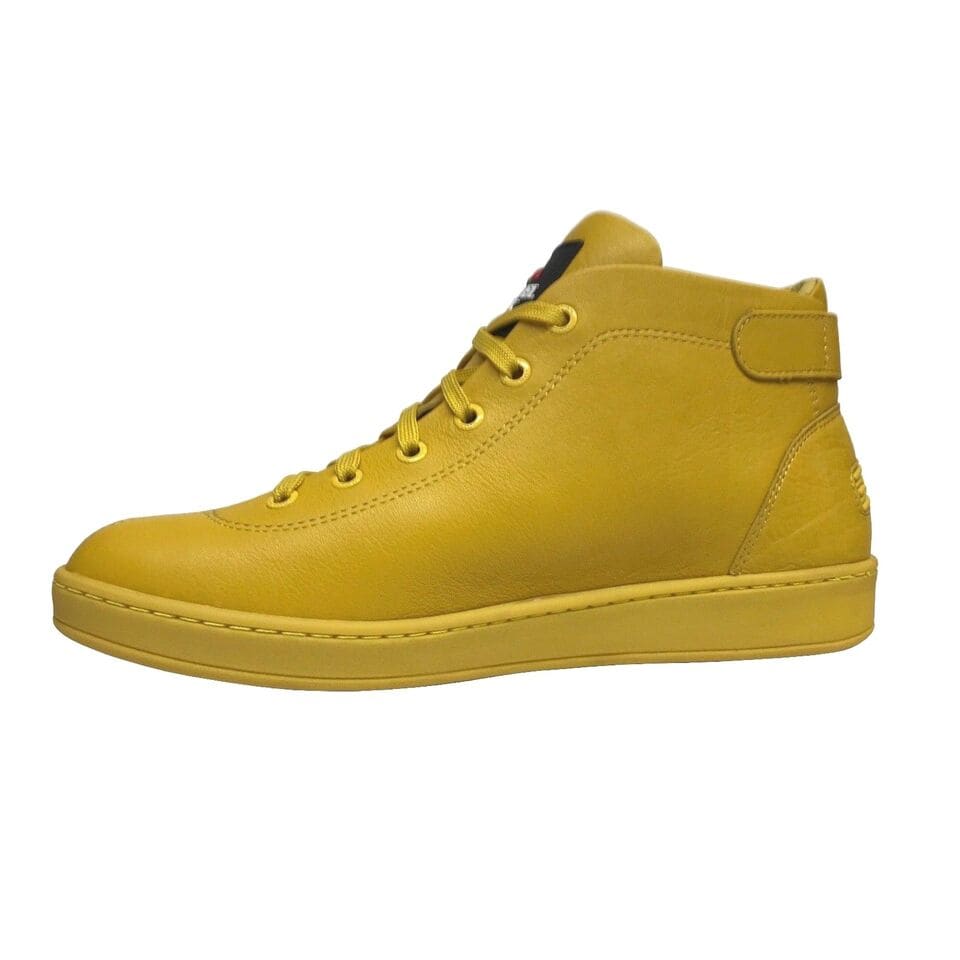 Travel Fox Men's Yellow Nappa Leather High Top Sneakers 915601 11 Shoes by Travel Fox – Don't Panic Shoes