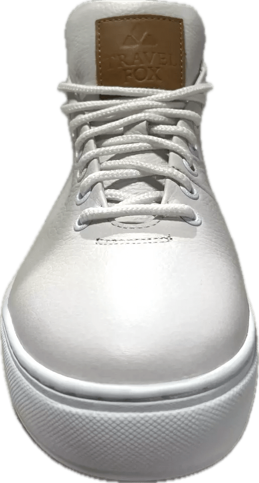 Travel Fox Mid Top 30th Anniversary Men's White Nappa Leather Sneakers 915612 107 Shoes by Travel Fox – Don't Panic Shoes