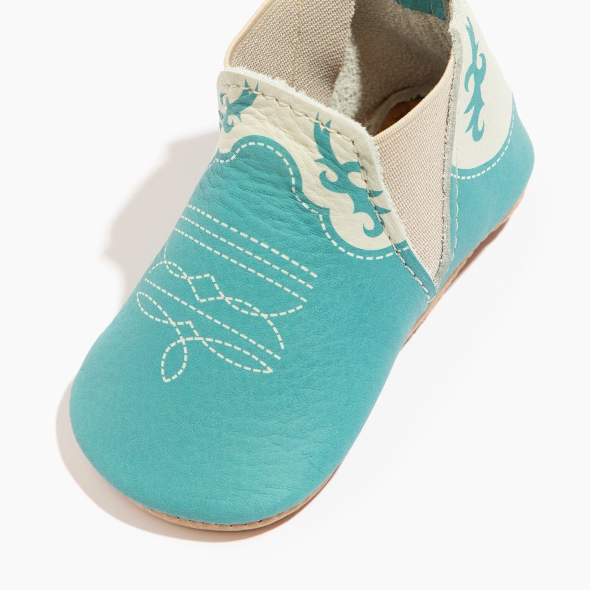 Turquoise Cowboy Chelsea Boot Baby Shoe Chelsea Boot by Freshly Picked – Don't Panic Shoes