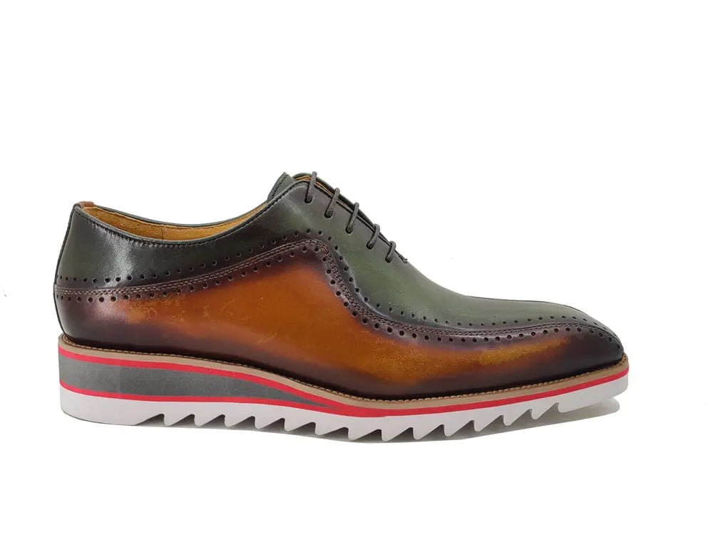 Two Tone Hand Burnished Brogue Oxford Calfskin Ks550 - 05t Shoes by Carrucci Shoes – Don't Panic Shoes