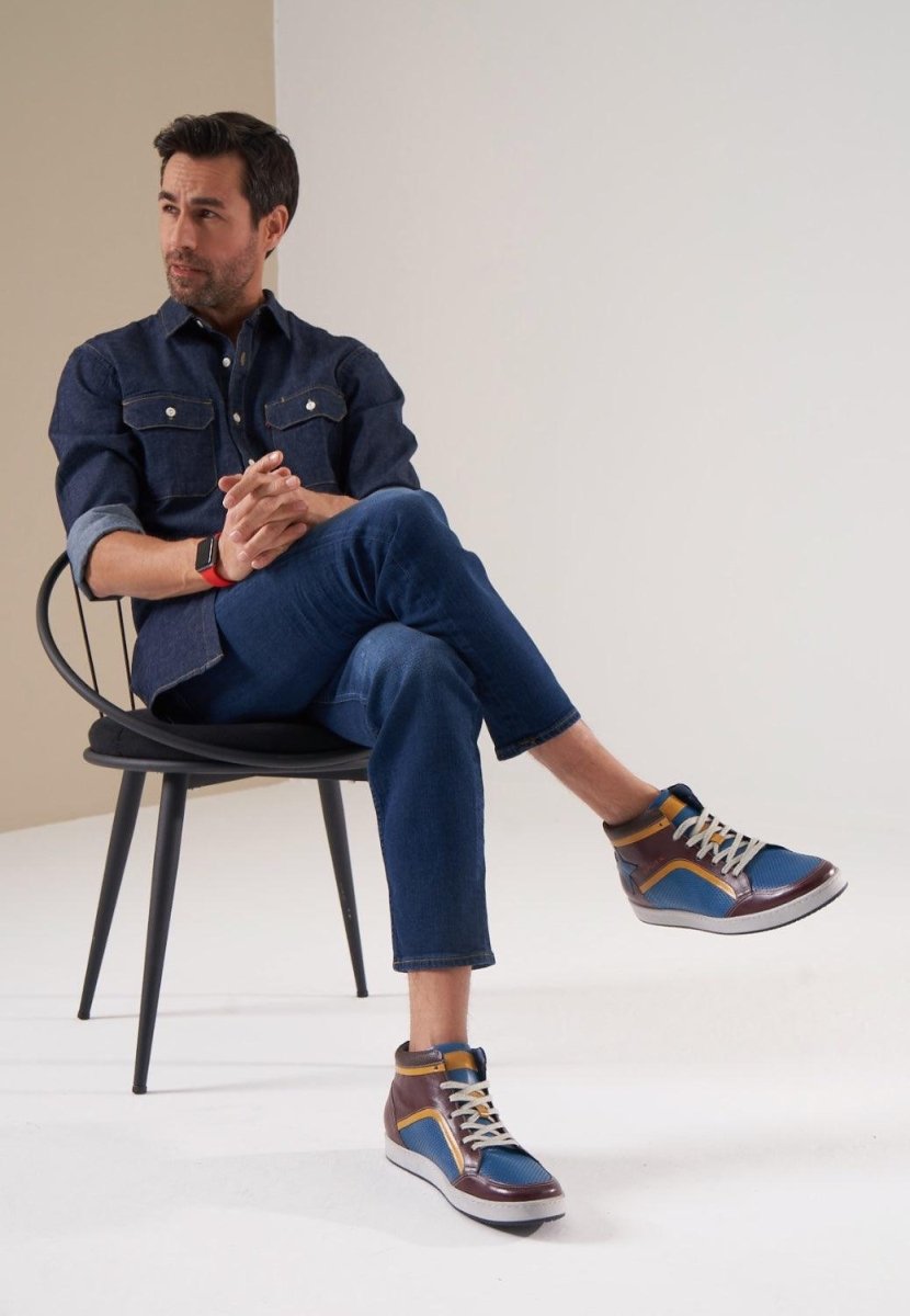 Urban High Top Multicolor Retro 80s Basketball Sneakers MEN SHOES by Sepol Shoes – Don't Panic Shoes