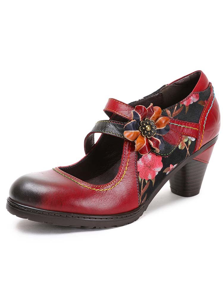 Veda Hand Embossed Leather Shoes Pumps by Colorstepshoes – Don't Panic Shoes