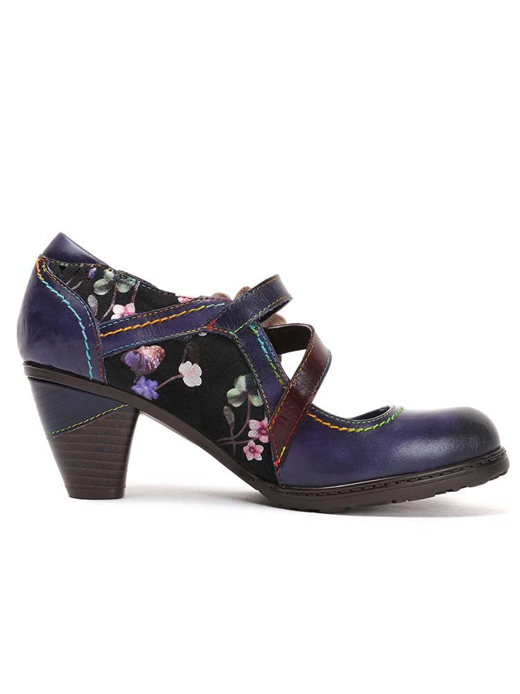 Veda Hand Embossed Leather Shoes Pumps by Colorstepshoes – Don't Panic Shoes