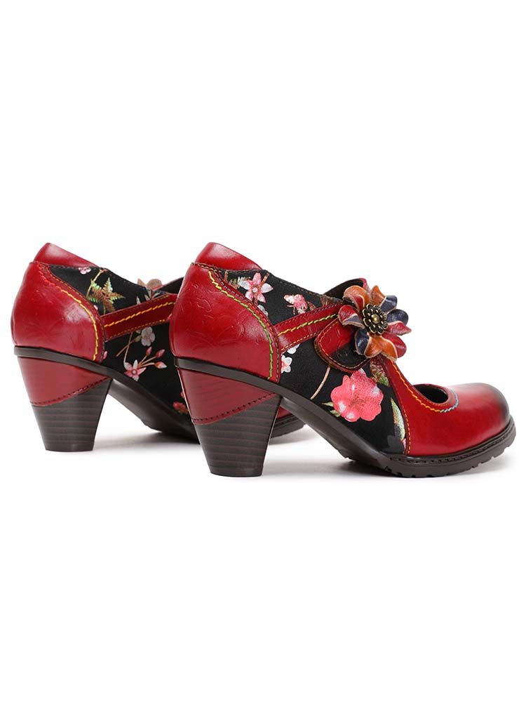 Veda Hand Embossed Leather Shoes Pumps by Colorstepshoes – Don't Panic Shoes