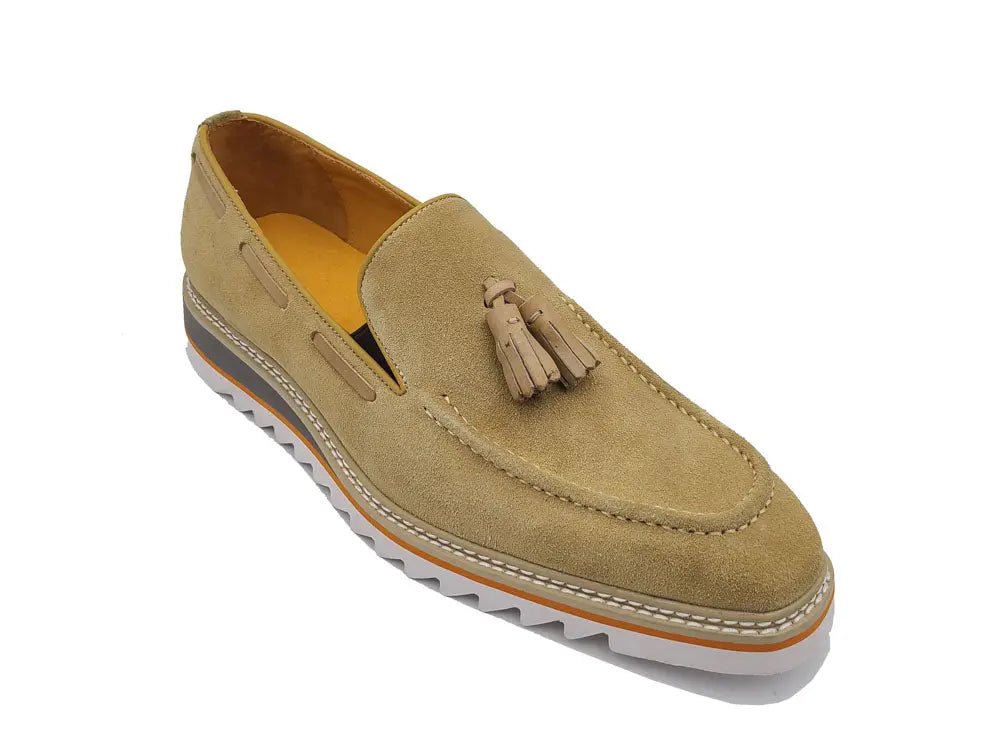 Venetian Premium Loafer Tassel Calfskin Suede Slip On Ks550 - 06s Shoes by Carrucci Shoes – Don't Panic Shoes