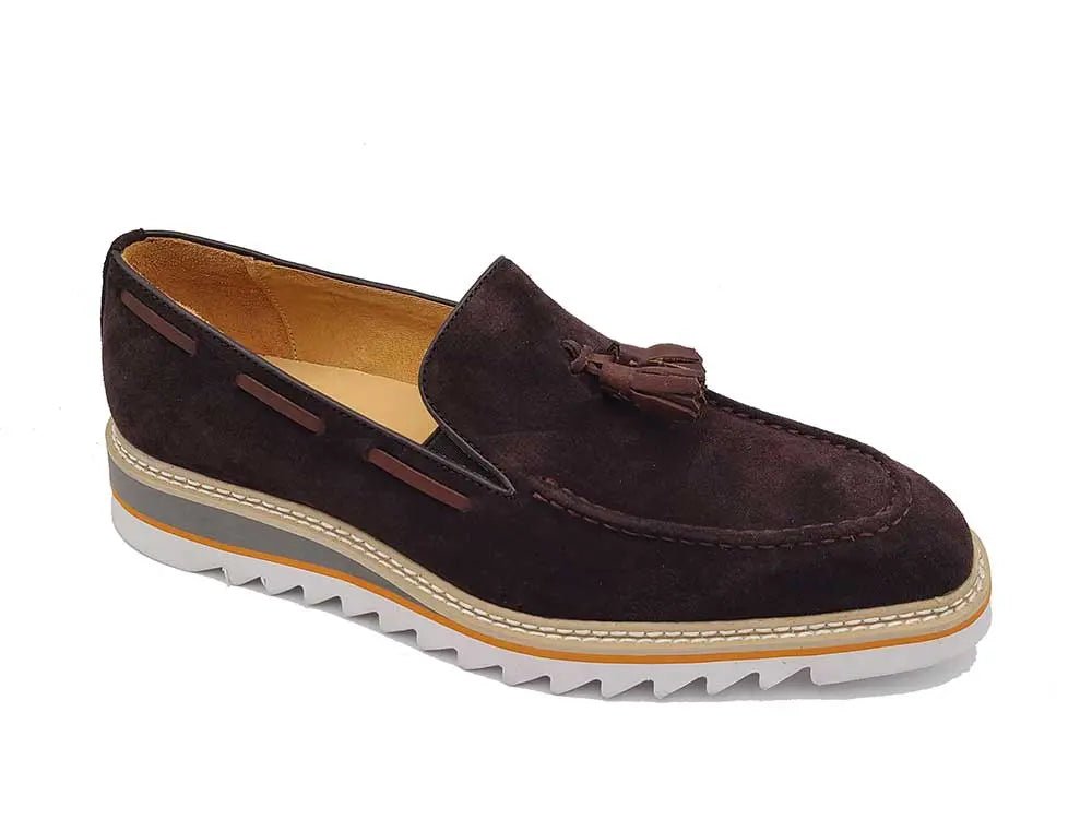 Venetian Premium Loafer Tassel Calfskin Suede Slip On Ks550 - 06s Shoes by Carrucci Shoes – Don't Panic Shoes