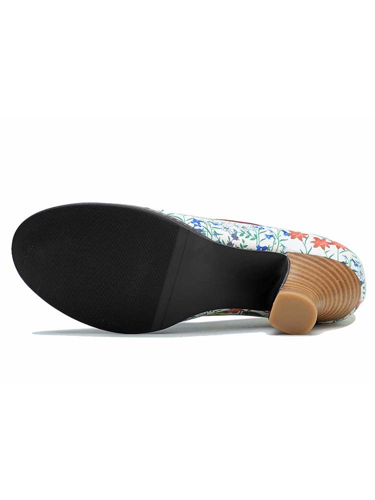 Vintage Hand - Embossed Leather Shoes Pumps by Colorstepshoes – Don't Panic Shoes