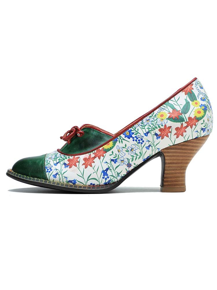 Vintage Hand - Embossed Leather Shoes Pumps by Colorstepshoes – Don't Panic Shoes